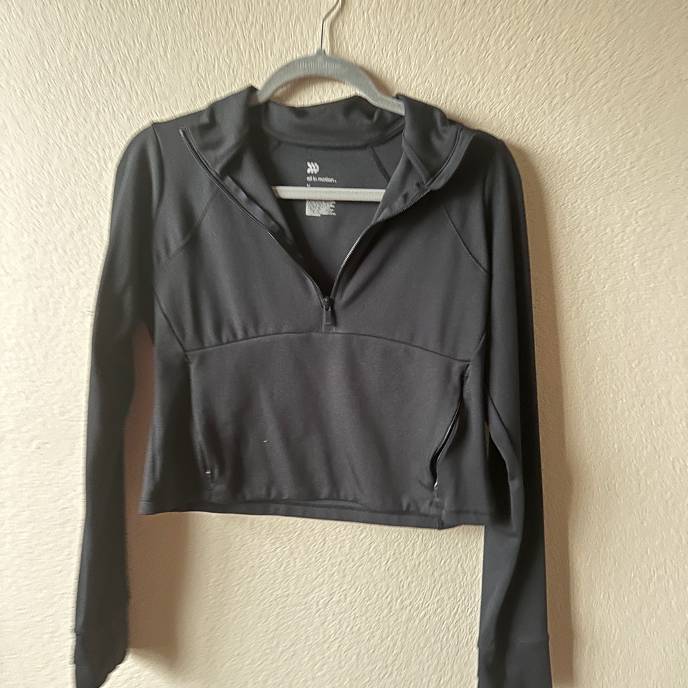 Black Women's Half-Zip Pullover